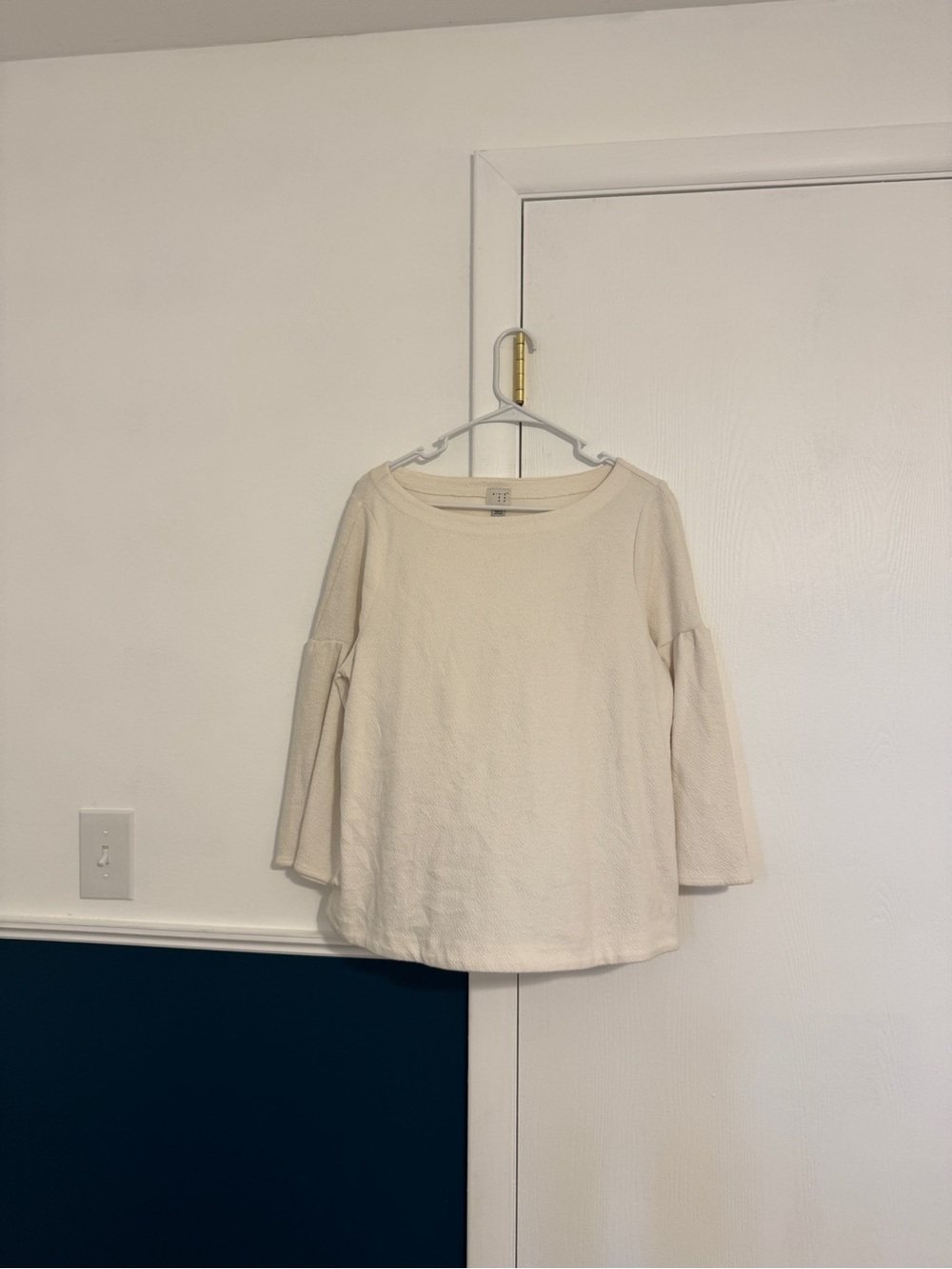 a new day Cream Bell Sleeve Long-Sleeve Top
